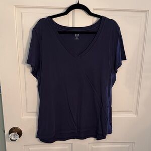 GAP Women's Deep Blue V-Neck Tee
